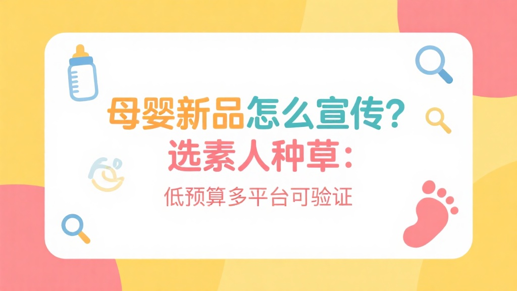 母婴新品怎么宣传？选素人种草：低预算多平台可验证
