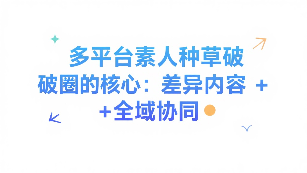 多平台素人种草破圈的核心：差异内容 + 全域协同